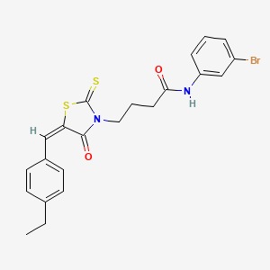 molecular formula C22H21BrN2O2S2 B4851296 N-(3-bromophenyl)-4-[5-(4-ethylbenzylidene)-4-oxo-2-thioxo-1,3-thiazolidin-3-yl]butanamide 