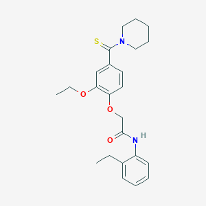 molecular formula C24H30N2O3S B4851311 2-[2-ethoxy-4-(1-piperidinylcarbonothioyl)phenoxy]-N-(2-ethylphenyl)acetamide 