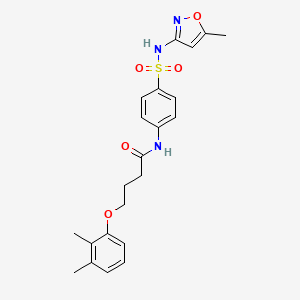molecular formula C22H25N3O5S B4851318 4-(2,3-dimethylphenoxy)-N-(4-{[(5-methyl-3-isoxazolyl)amino]sulfonyl}phenyl)butanamide 