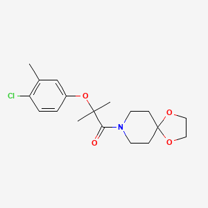 molecular formula C18H24ClNO4 B4851319 8-[2-(4-chloro-3-methylphenoxy)-2-methylpropanoyl]-1,4-dioxa-8-azaspiro[4.5]decane 