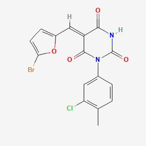 molecular formula C16H10BrClN2O4 B4851322 5-[(5-bromo-2-furyl)methylene]-1-(3-chloro-4-methylphenyl)-2,4,6(1H,3H,5H)-pyrimidinetrione 