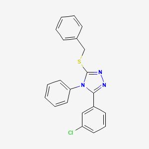 molecular formula C21H16ClN3S B4851326 3-(benzylthio)-5-(3-chlorophenyl)-4-phenyl-4H-1,2,4-triazole 
