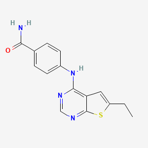 4-[(6-ethylthieno[2,3-d]pyrimidin-4-yl)amino]benzamide