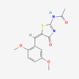 N-[5-(2,5-dimethoxybenzylidene)-4-oxo-1,3-thiazolidin-2-ylidene]acetamide