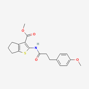 molecular formula C19H21NO4S B4851348 methyl 2-{[3-(4-methoxyphenyl)propanoyl]amino}-5,6-dihydro-4H-cyclopenta[b]thiophene-3-carboxylate 