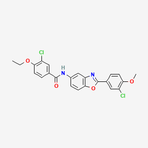 molecular formula C23H18Cl2N2O4 B4851370 3-chloro-N-[2-(3-chloro-4-methoxyphenyl)-1,3-benzoxazol-5-yl]-4-ethoxybenzamide 