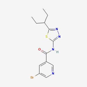 molecular formula C13H15BrN4OS B4851374 5-bromo-N-[5-(1-ethylpropyl)-1,3,4-thiadiazol-2-yl]nicotinamide 