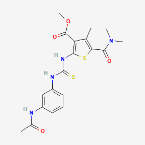 molecular formula C19H22N4O4S2 B4851380 methyl 2-[({[3-(acetylamino)phenyl]amino}carbonothioyl)amino]-5-[(dimethylamino)carbonyl]-4-methyl-3-thiophenecarboxylate 
