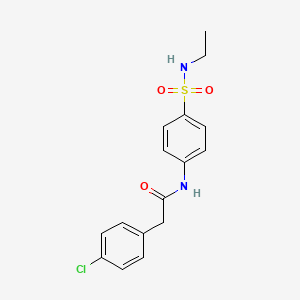 molecular formula C16H17ClN2O3S B4851385 2-(4-chlorophenyl)-N-{4-[(ethylamino)sulfonyl]phenyl}acetamide 