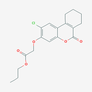 molecular formula C18H19ClO5 B4851390 propyl [(2-chloro-6-oxo-7,8,9,10-tetrahydro-6H-benzo[c]chromen-3-yl)oxy]acetate 