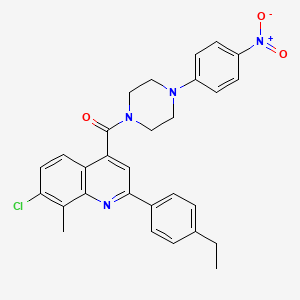 molecular formula C29H27ClN4O3 B4851394 7-chloro-2-(4-ethylphenyl)-8-methyl-4-{[4-(4-nitrophenyl)-1-piperazinyl]carbonyl}quinoline 