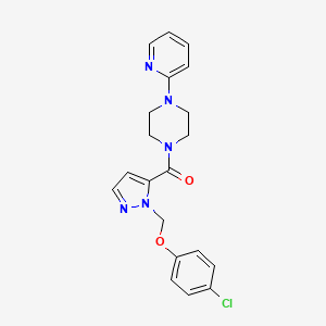 molecular formula C20H20ClN5O2 B4851405 1-({1-[(4-chlorophenoxy)methyl]-1H-pyrazol-5-yl}carbonyl)-4-(2-pyridinyl)piperazine 