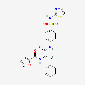 molecular formula C23H18N4O5S2 B4851425 N-{2-phenyl-1-[({4-[(1,3-thiazol-2-ylamino)sulfonyl]phenyl}amino)carbonyl]vinyl}-2-furamide 
