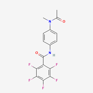 molecular formula C16H11F5N2O2 B4851449 N-{4-[acetyl(methyl)amino]phenyl}-2,3,4,5,6-pentafluorobenzamide 