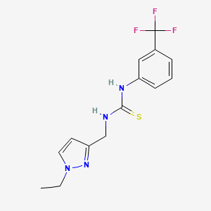 molecular formula C14H15F3N4S B4851473 N-[(1-ethyl-1H-pyrazol-3-yl)methyl]-N'-[3-(trifluoromethyl)phenyl]thiourea 