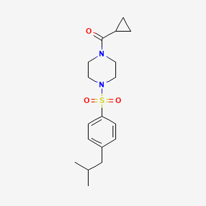 molecular formula C18H26N2O3S B4851485 1-(cyclopropylcarbonyl)-4-[(4-isobutylphenyl)sulfonyl]piperazine 
