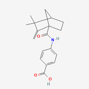 molecular formula C18H21NO3 B4851488 4-{[(3,3-dimethyl-2-methylenebicyclo[2.2.1]hept-1-yl)carbonyl]amino}benzoic acid 