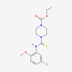 molecular formula C15H20ClN3O3S B4851490 ethyl 4-{[(5-chloro-2-methoxyphenyl)amino]carbonothioyl}-1-piperazinecarboxylate 