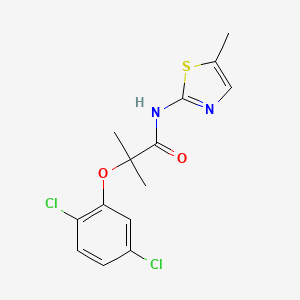 molecular formula C14H14Cl2N2O2S B4851495 2-(2,5-dichlorophenoxy)-2-methyl-N-(5-methyl-1,3-thiazol-2-yl)propanamide 
