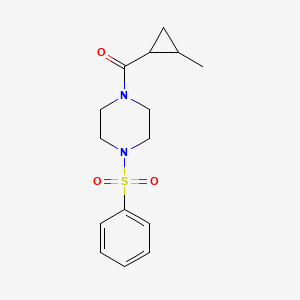 molecular formula C15H20N2O3S B4851512 1-[(2-methylcyclopropyl)carbonyl]-4-(phenylsulfonyl)piperazine 