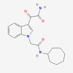2-{1-[2-(cycloheptylamino)-2-oxoethyl]-1H-indol-3-yl}-2-oxoacetamide