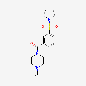 molecular formula C17H25N3O3S B4851518 1-ethyl-4-[3-(1-pyrrolidinylsulfonyl)benzoyl]piperazine 
