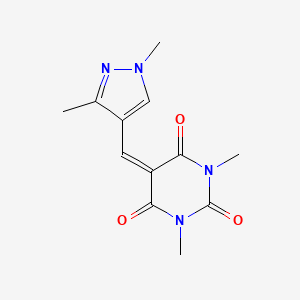 molecular formula C12H14N4O3 B4851519 5-[(1,3-dimethyl-1H-pyrazol-4-yl)methylene]-1,3-dimethyl-2,4,6(1H,3H,5H)-pyrimidinetrione 
