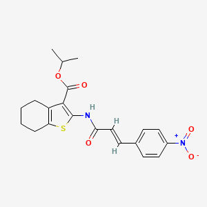 molecular formula C21H22N2O5S B4851577 isopropyl 2-{[3-(4-nitrophenyl)acryloyl]amino}-4,5,6,7-tetrahydro-1-benzothiophene-3-carboxylate 