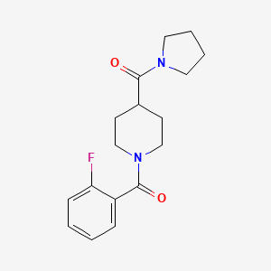 molecular formula C17H21FN2O2 B4851591 1-(2-fluorobenzoyl)-4-(1-pyrrolidinylcarbonyl)piperidine 