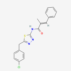 molecular formula C19H16ClN3OS B4851622 N-[5-(4-chlorobenzyl)-1,3,4-thiadiazol-2-yl]-2-methyl-3-phenylacrylamide 