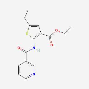 molecular formula C15H16N2O3S B4851627 ethyl 5-ethyl-2-[(3-pyridinylcarbonyl)amino]-3-thiophenecarboxylate 