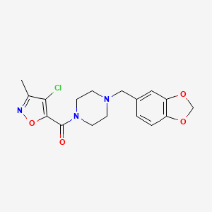 molecular formula C17H18ClN3O4 B4851633 1-(1,3-benzodioxol-5-ylmethyl)-4-[(4-chloro-3-methyl-5-isoxazolyl)carbonyl]piperazine 