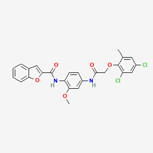 molecular formula C25H20Cl2N2O5 B4851655 N-(4-{[(2,4-dichloro-6-methylphenoxy)acetyl]amino}-2-methoxyphenyl)-1-benzofuran-2-carboxamide 