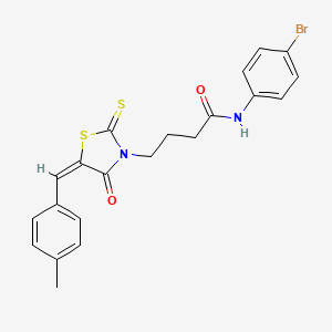 molecular formula C21H19BrN2O2S2 B4851658 N-(4-bromophenyl)-4-[5-(4-methylbenzylidene)-4-oxo-2-thioxo-1,3-thiazolidin-3-yl]butanamide 