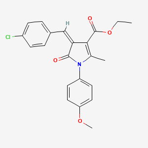 molecular formula C22H20ClNO4 B4851669 ethyl 4-(4-chlorobenzylidene)-1-(4-methoxyphenyl)-2-methyl-5-oxo-4,5-dihydro-1H-pyrrole-3-carboxylate 