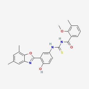 molecular formula C25H23N3O4S B4851677 N-({[3-(5,7-dimethyl-1,3-benzoxazol-2-yl)-4-hydroxyphenyl]amino}carbonothioyl)-2-methoxy-3-methylbenzamide 