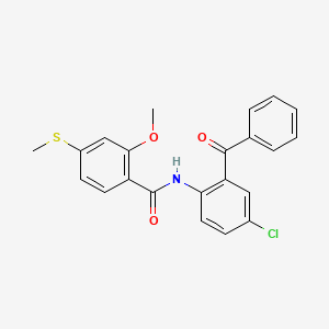 molecular formula C22H18ClNO3S B4851682 N-(2-benzoyl-4-chlorophenyl)-2-methoxy-4-(methylthio)benzamide 