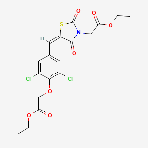 molecular formula C18H17Cl2NO7S B4851694 ethyl {5-[3,5-dichloro-4-(2-ethoxy-2-oxoethoxy)benzylidene]-2,4-dioxo-1,3-thiazolidin-3-yl}acetate 