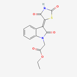 molecular formula C15H12N2O5S B4851721 ethyl [3-(2,4-dioxo-1,3-thiazolidin-5-ylidene)-2-oxo-2,3-dihydro-1H-indol-1-yl]acetate 