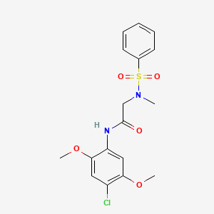 molecular formula C17H19ClN2O5S B4851726 N~1~-(4-chloro-2,5-dimethoxyphenyl)-N~2~-methyl-N~2~-(phenylsulfonyl)glycinamide 