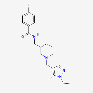 molecular formula C20H27FN4O B4851733 N-({1-[(1-ethyl-5-methyl-1H-pyrazol-4-yl)methyl]-3-piperidinyl}methyl)-4-fluorobenzamide 