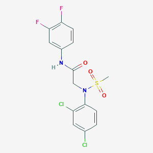 molecular formula C15H12Cl2F2N2O3S B4851769 N~2~-(2,4-dichlorophenyl)-N~1~-(3,4-difluorophenyl)-N~2~-(methylsulfonyl)glycinamide 