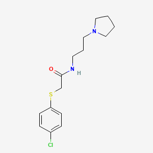 molecular formula C15H21ClN2OS B4851780 2-[(4-chlorophenyl)thio]-N-[3-(1-pyrrolidinyl)propyl]acetamide 
