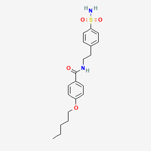 molecular formula C20H26N2O4S B4851792 N-{2-[4-(aminosulfonyl)phenyl]ethyl}-4-(pentyloxy)benzamide 