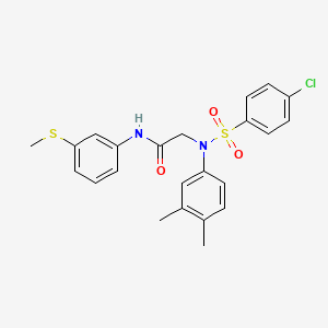 molecular formula C23H23ClN2O3S2 B4851800 N~2~-[(4-chlorophenyl)sulfonyl]-N~2~-(3,4-dimethylphenyl)-N~1~-[3-(methylthio)phenyl]glycinamide 