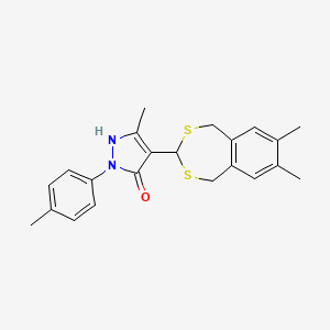 molecular formula C22H24N2OS2 B4851824 4-(7,8-dimethyl-1,5-dihydro-2,4-benzodithiepin-3-yl)-3-methyl-1-(4-methylphenyl)-1H-pyrazol-5-ol 