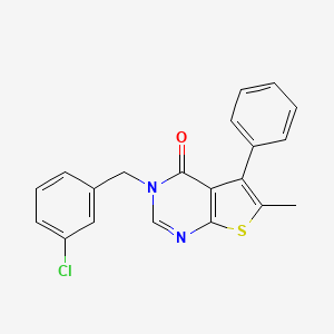 molecular formula C20H15ClN2OS B4851836 3-(3-chlorobenzyl)-6-methyl-5-phenylthieno[2,3-d]pyrimidin-4(3H)-one 