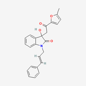 molecular formula C24H21NO4 B4851837 3-hydroxy-3-[2-(5-methyl-2-furyl)-2-oxoethyl]-1-(3-phenyl-2-propen-1-yl)-1,3-dihydro-2H-indol-2-one 