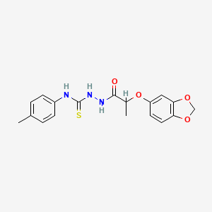 molecular formula C18H19N3O4S B4851843 2-[2-(1,3-benzodioxol-5-yloxy)propanoyl]-N-(4-methylphenyl)hydrazinecarbothioamide 