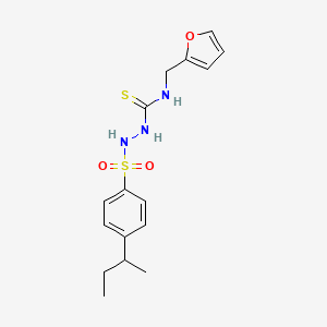 molecular formula C16H21N3O3S2 B4851851 2-[(4-sec-butylphenyl)sulfonyl]-N-(2-furylmethyl)hydrazinecarbothioamide 